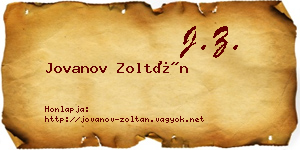 Jovanov Zoltán névjegykártya